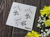 Чипборд набор веточки дуба с желудями от WOODchic, 5х4 см