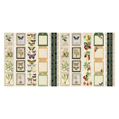 Набор полос с картинками для декорирования Summer botanical diary 5 шт 5х30,5 см, ТМ Фабрика Декора