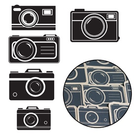 Набор высечек от Maya Road - Kraft Picture Perfect Cameras - Black