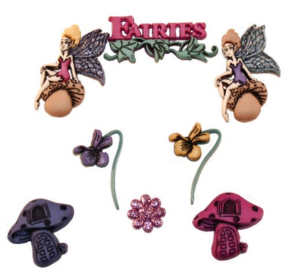 Набор декоративных пуговиц Dress It Up - Fairies