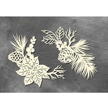 Набор чипбордов Winter botanical diary 761, 10х15 см, цвет молочный, ТМ Фабрика Декора