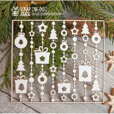 Чипборд ScrapBox - Новогодний фоновые гирлянды Hb-015