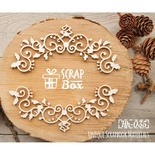 Чипборд ScrapBox - Ажурная новогодняя рамка с остролистом Hh-035