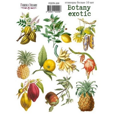 Набор наклеек (стикеров) 10 шт Botany exotic 209, ТМ Фабрика Декора