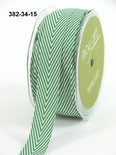 Лента Twill and Stripes, цвет зеленый/белый, ширина 1,9 см, длина 90 см