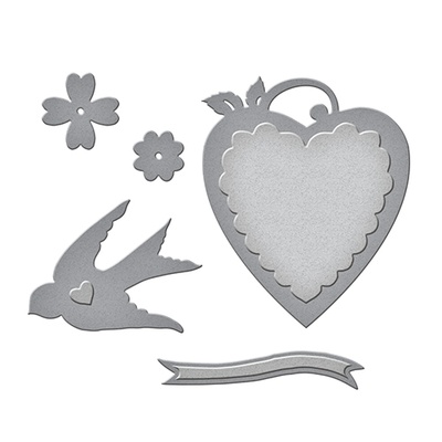 Нож для вырубки от Spellbinders - Swallow And Heart
