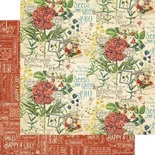 ЦЕНА СНИЖЕНА! Лист бумаги Graphic 45 - Time to Flourish - July Flourish, размер 30х30 см, двусторонняя