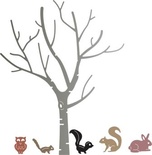 Нож для вырубки от Cheery Lynn Designs - Birch Tree with Cute Critters