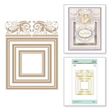 Пластины для фольгирования от Spellbinders - Crowned Rimmed Squares Glimmer Hot Foil Plate Royal Flourish by Becca Feeken