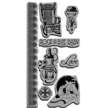 ЦЕНА СНИЖЕНА! Набор резиновых штампов Hampton Art/ Graphic 45 - Little Darlings Cling 3, 10х21 см