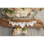 Чипборд ScrapBox - Ленточка с флажками сердечками
