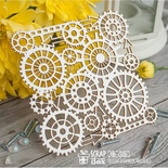 Чипборд ScrapBox - фон из шестиренок Hb-026