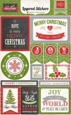 Наклейки от Echo Park - Tis the Season Layered Stickers