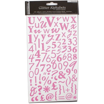 Наклейки-алфавит - Alphabet Glitter Stickers – Princess (Pale Pink)