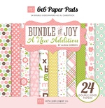 Набор двусторонней бумаги для скрапбукинга от Echo park - Bundle of Joy - A New Addition Girl, 24 листа, 15х15 см