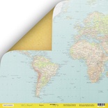 Лист двусторонней бумаги от Scrapmir - Карта из коллекции - Let's Travel, 30x30 см