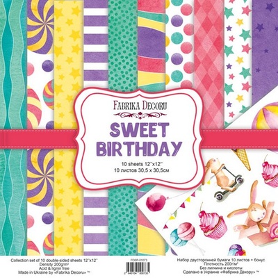 Набор скрапбумаги Sweet Birthday 30,5x30,5см, TM Fabrika Decoru