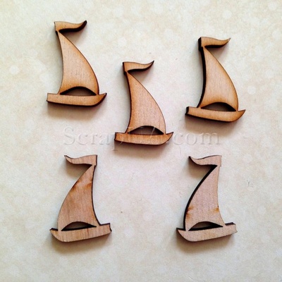 Деревянная фигурка WOOD-027 - Яхта, 1 штука