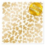 Аркуш кальки (веллум) з золотим візерунком Golden Pine cones 30,5х30,5 см, ТМ Фабрика Декору