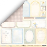 Лист двусторонней скрапбумаги от Scrapmir - Карточки из коллекции Little Bear, 30x30 см