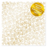 Ацетатний аркуш з золотим візерунком Golden Rose leaves, 30,5см х 30,5см, ТМ Фабрика Декору