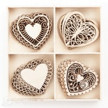 Набор деревянных украшений dpCraft (Dalprint) - Hearts, 20 шт.