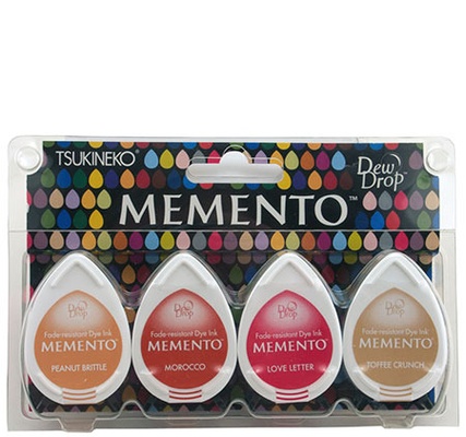 Набор чернил для штампинга Tsukineko - Memento Dew Drops - Golden Sunset, 4 штуки