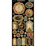 ЦЕНА СНИЖЕНА! Высечки из чипборда Graphic 45 - French Country - Chipboard 1, размер 18х31 см