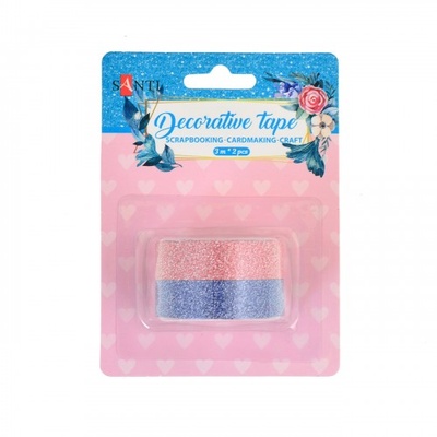 Набор лент самоклеящихся блестящих с клеевым слоем Pink and Navy, 2 шт по 3 м, TM Santi