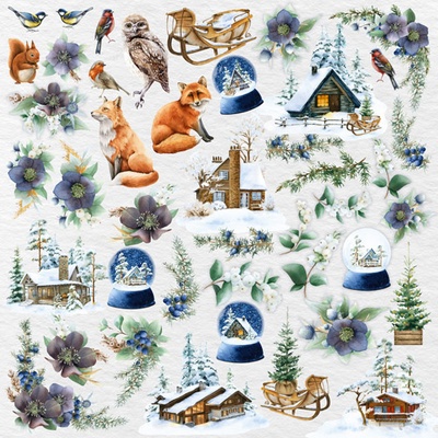 Набір картинок для вирізання Country winter 30,5х30,5 см