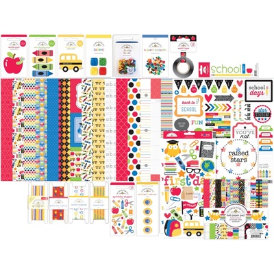 Полная коллекция бумаги и декора от Doodlebug Cardstock - School Days
