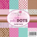 Набор односторонней бумаги от Wild Rose Studio - Girly Polka Dots Papers - 15х15 см
