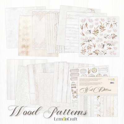 Набір паперу для скрапбукінгу Lemoncraft - Wood Patterns, 30.5х30.5 см