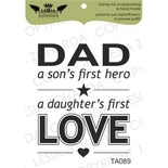 Акриловый штамп Lesia Zgharda TA089 Dad - a sons firrst hero, a daughter's first Love, размер 3,8х4,6 см