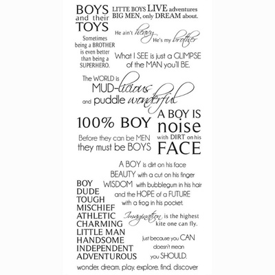 Натирки от Kaisercraft - Boys -rub-on quotes, RB915, 15x30 см