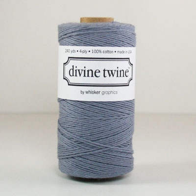 Хлопковый шнур от Divine Twine - Gray Solid, 1 мм, цвет серый, 1м