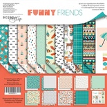 Набор двусторонней бумаги от Scrapmir - Funny Friends, 30х30 см, 11шт