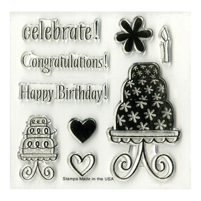 Лезвия и штампы Sizzix - Framelits Die Set w/Stamps - Birthday Cake, 12 шт.