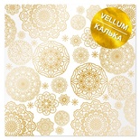 Лист кальки (веллум) с фольгированием Golden Napkins, ТМ Фабрика Декора