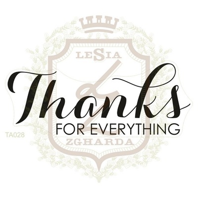 Акриловый штамп Lesia Zgharda TA028 THANKS FOR EVERYTHING, 7.5х3.0 см.