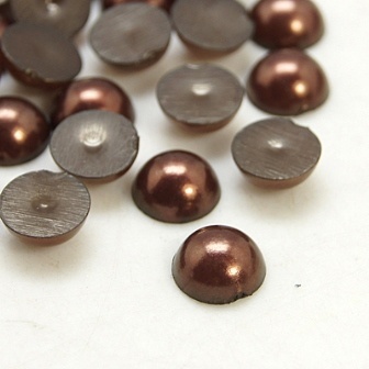 Полужемчужинки CoconutBrown, 4x2мм, цвет коричневый, 50 шт.