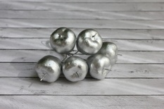 Яблочки серебяные от Scrapberry's, 6 шт
