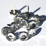 Набор брадсов Eyelet Outlet - Jewel Brads Clear, цвет прозрачный, в серебристой оправе, 16 мм, 10 штук