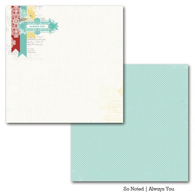 Лист двусторонней бумаги Carta Bella So Noted - Always You, размер 30х30 см