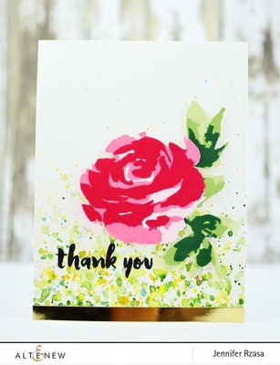 Набор штампов от Altenew - Painted Rose Stamp Set- Роза