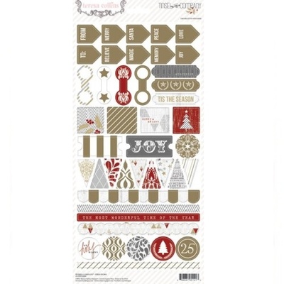 Набор наклеек Teresa Collins - Tinsel and Company - Decorative Stickers