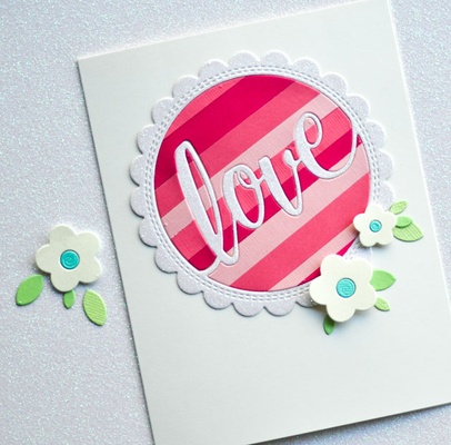 Нож для вырубки от Poppystamps - Love Stitch Circle Frame craft die