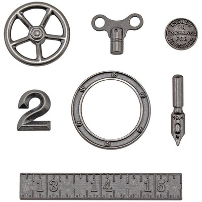 Набор металлических украшений Tim Holtz - Idea-Ology Metal Odds & Ends, 7 штук