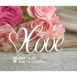 Чипборд ScrapBox - надпись Love с сердечком Hi-212