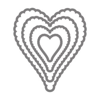 Лезвия от Sizzix - Sizzix Framelits Die Set 4PK - Hearts, Scallop #2, 4 шт.